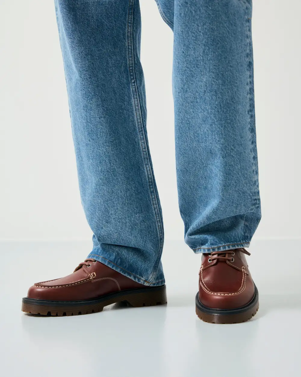 Leather Moc Toe Shoes