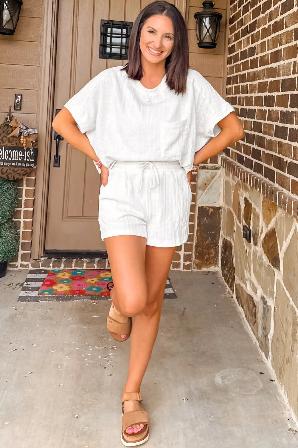 Pocket Sleeve Relaxed Shorts Lounge Set Comfort