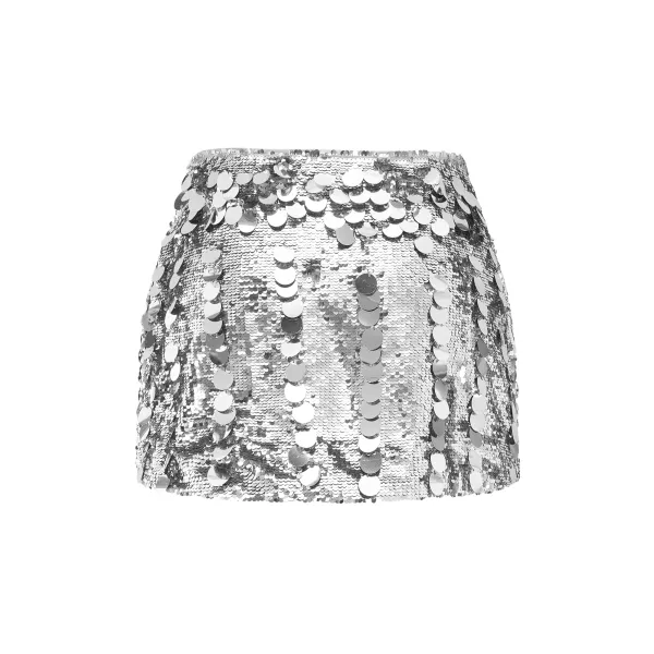 Relaxed Sequin Mini Skirt
