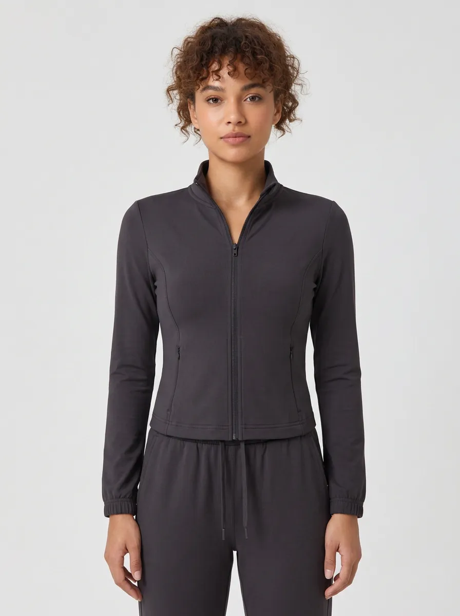 Women's Mauve Athletic Zip-Up Jacket and Jogger Set