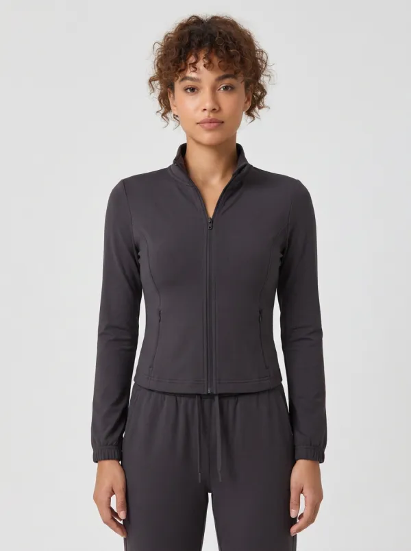 Women's Mauve Athletic Zip-Up Jacket and Jogger Set