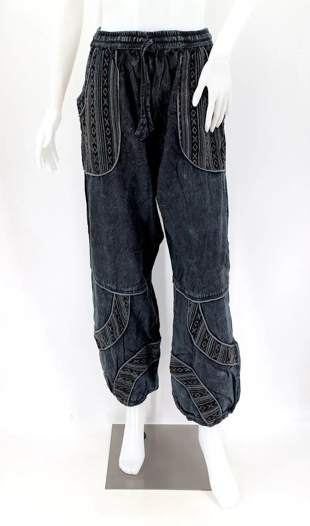 Women's Harem Patchwork Stone Washed Pants