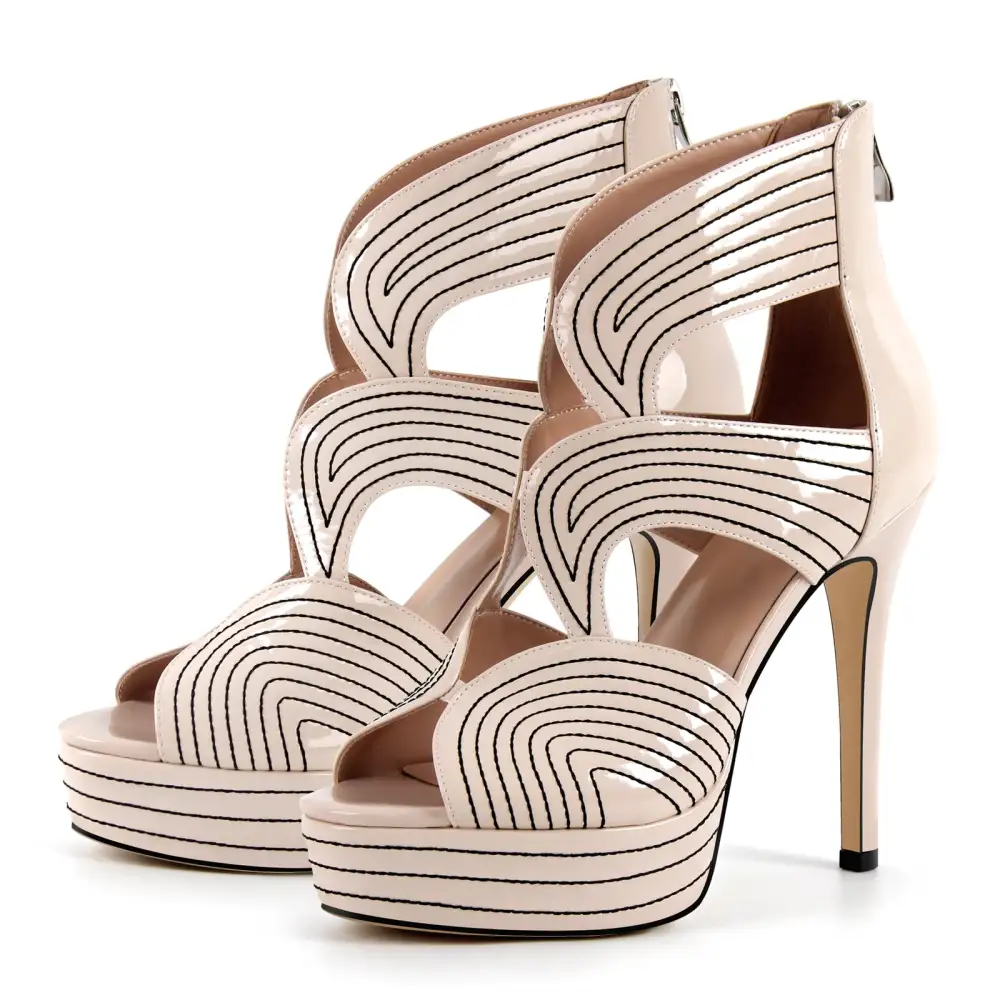 Open Toe Platform Hollow Stiletto Bootie Sandals