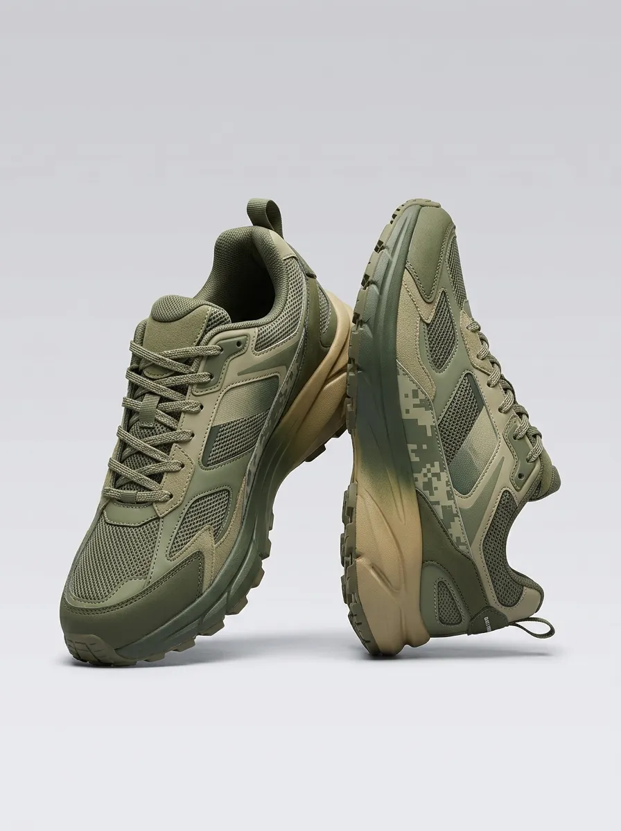 Tactical-Inspired Digital-Camo Camo Casual Sneakers