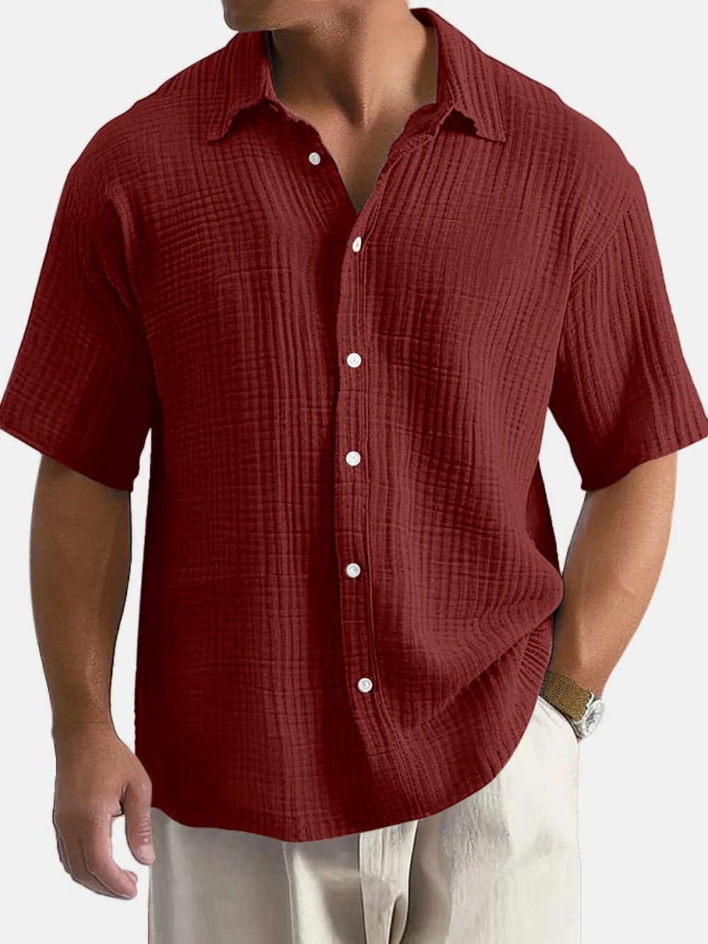 Textured Short Sleeve Shirt