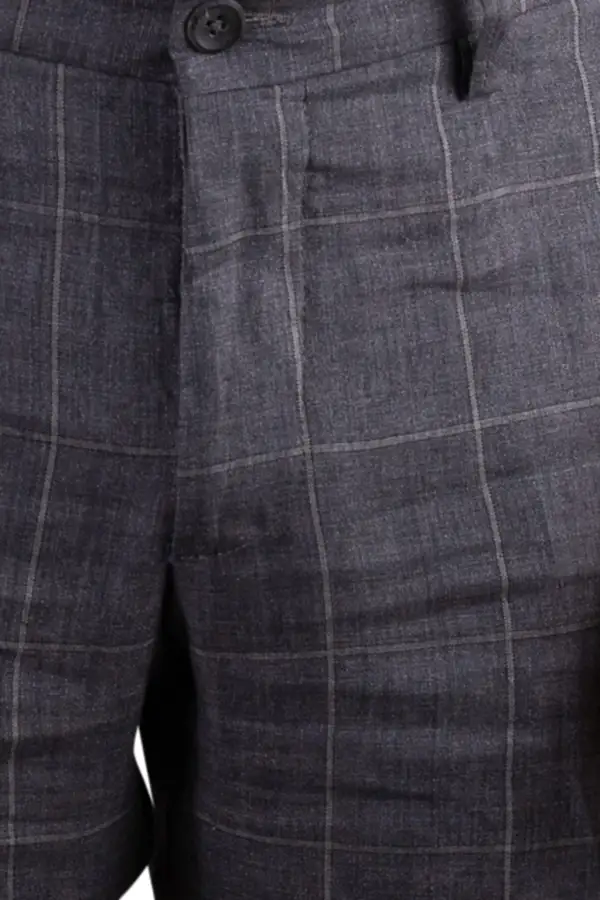 Modern Linen Flat Front Regular Rise Traditional Fit Trousers