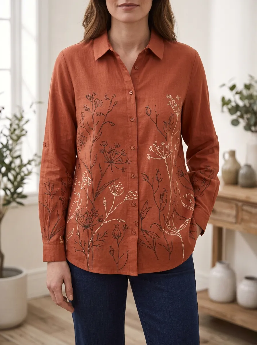 Women's Vista Botanical Nature Lover Wildflower Shirt