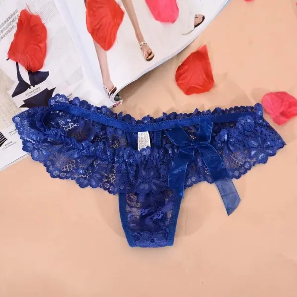 Modern Lace Bow-Detail Thong