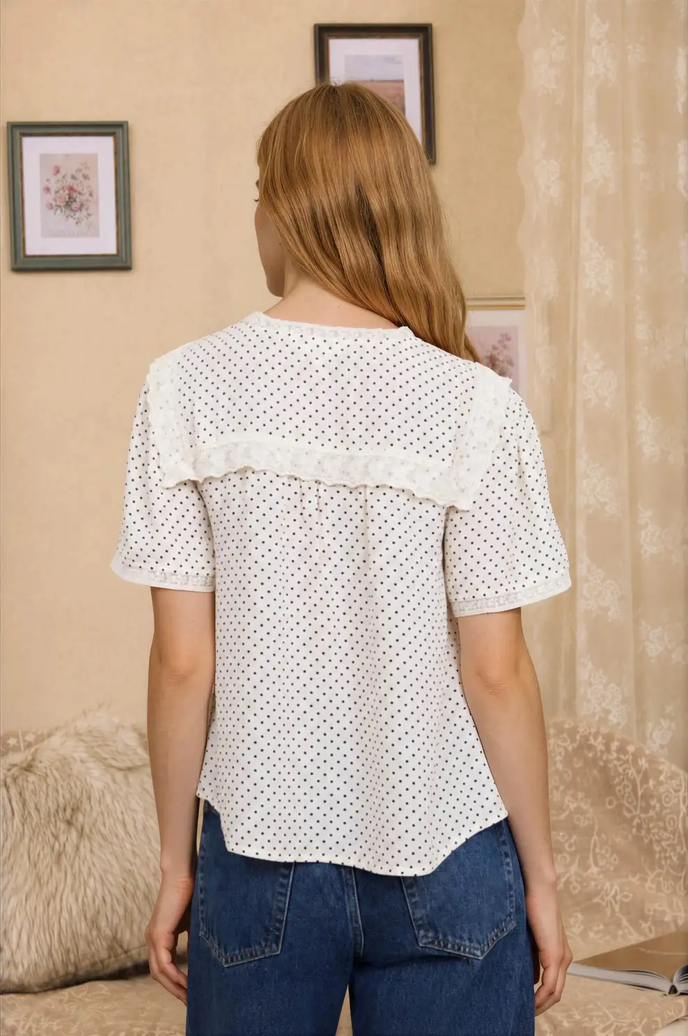 Polka Dot Lace Blouse