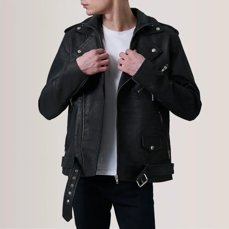 Men's Leather Distressed Jacket