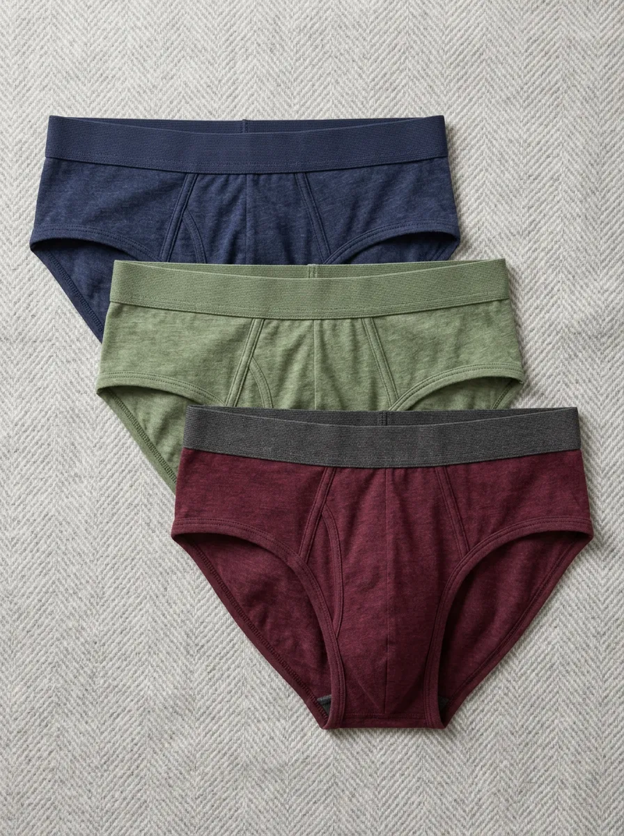 Men's Multi-Color Heathered Cotton 3-Pack Briefs