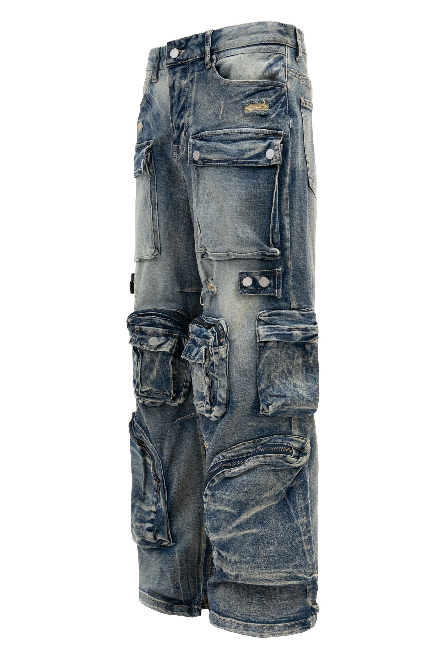 Men's Vintage Multi Cargo Baggy Jeans