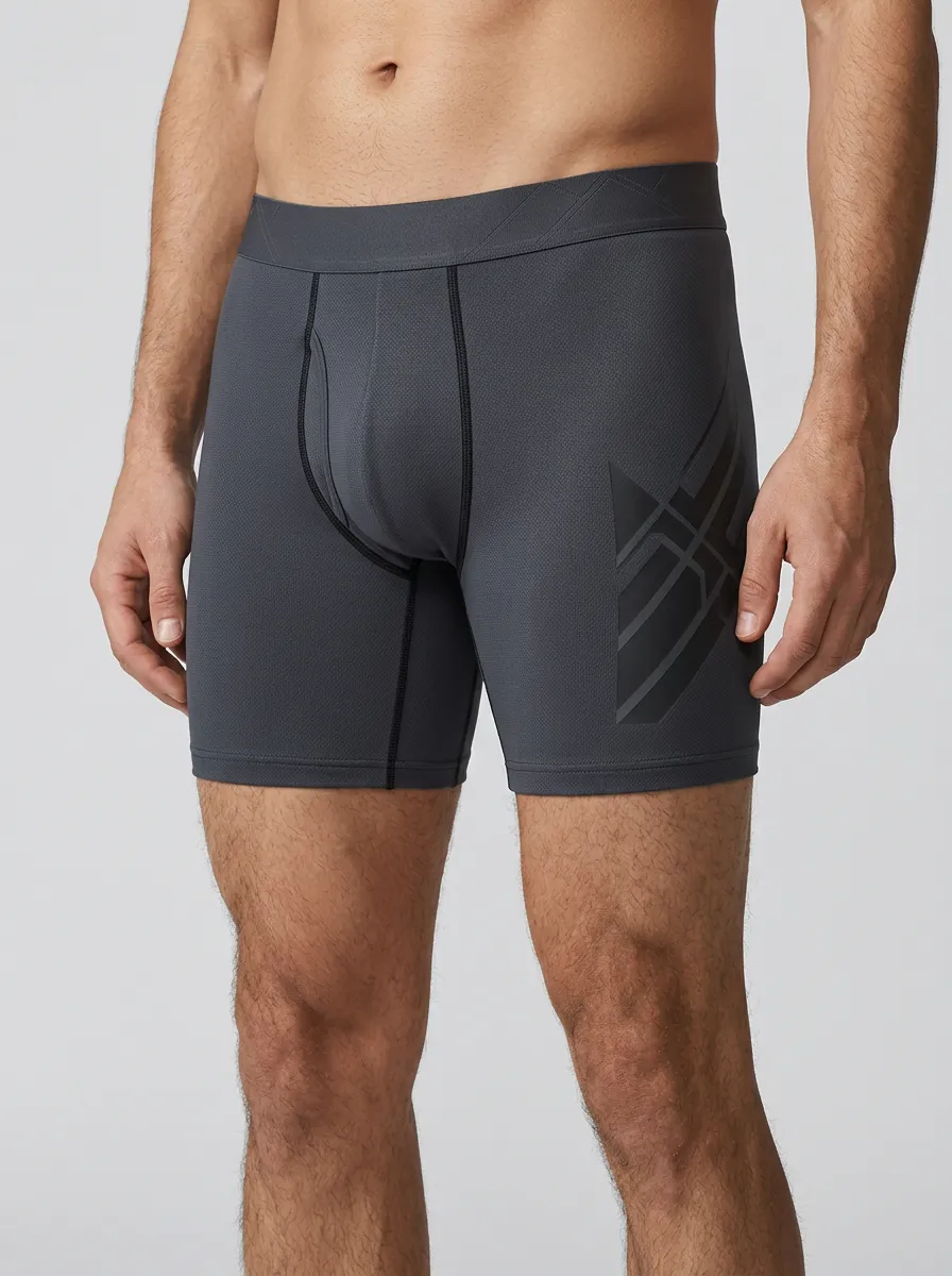 Supportive-Look Geometric Performance Athletic Modern Look Men's Boxer Briefs