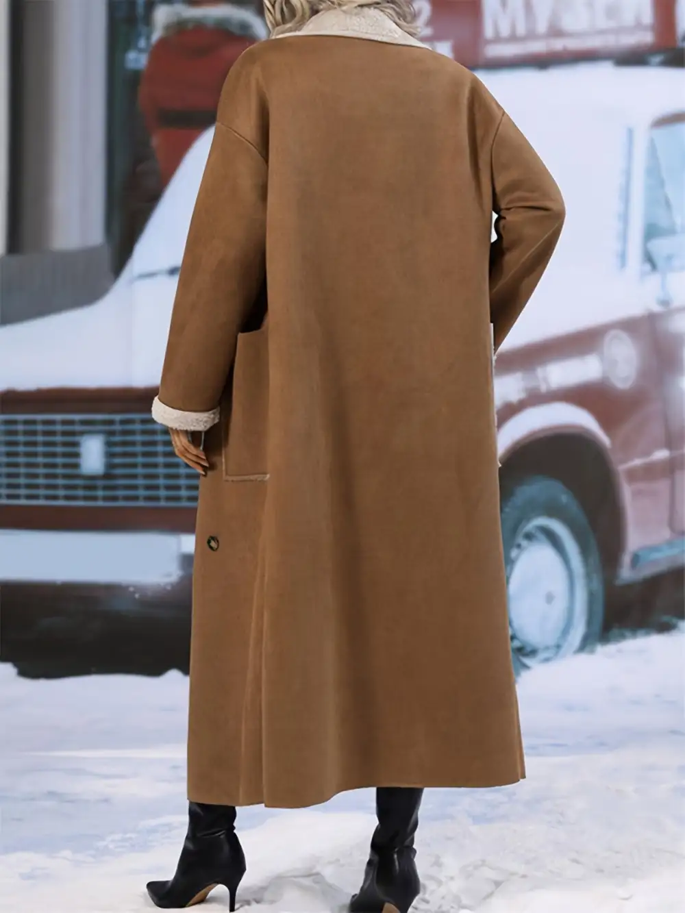Plus Size Drop Shoulder Sherpa