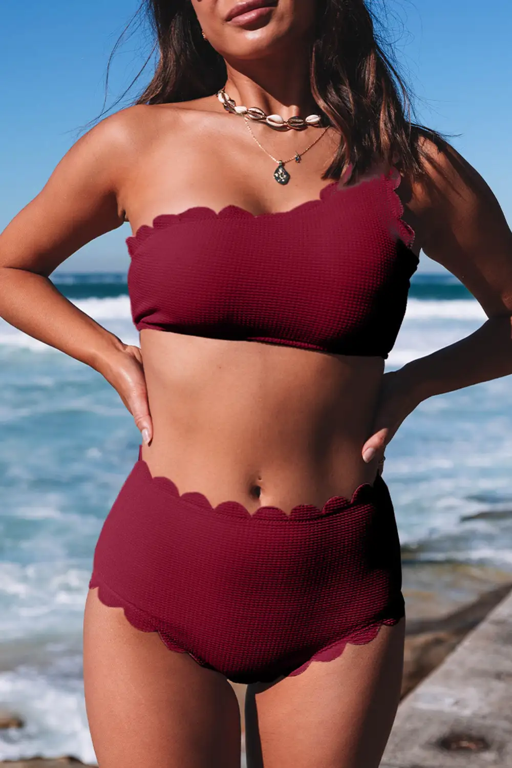 Swimwear Solid Decoration Bodycom Active Bikinis