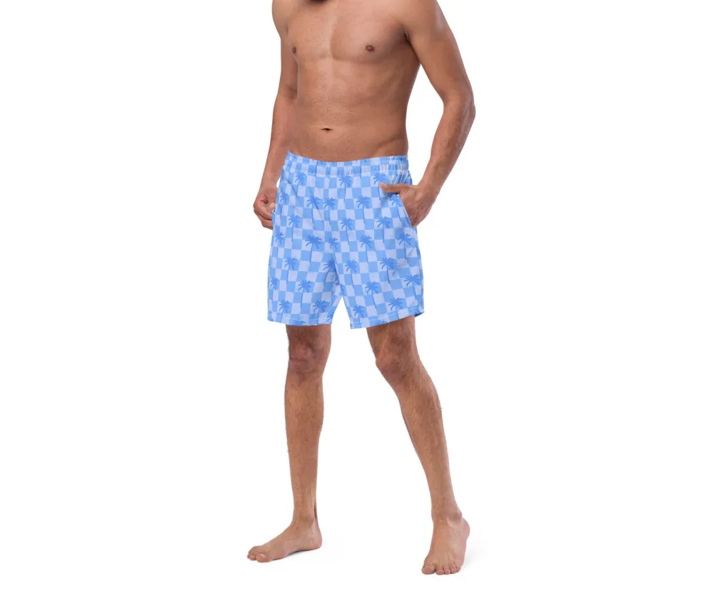 Stretch Tropical Print Swim Trunks