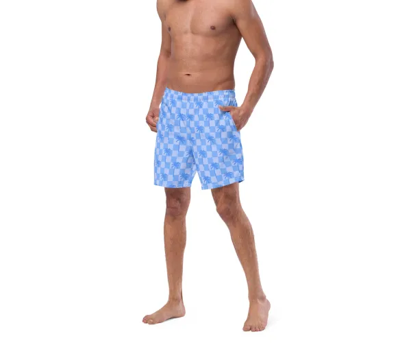 Stretch Tropical Print Swim Trunks
