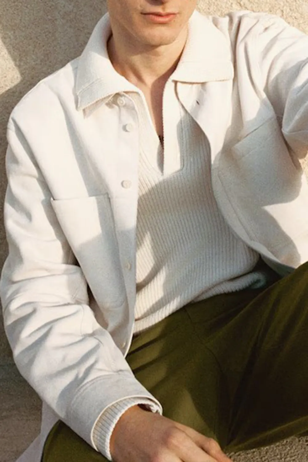 100% Leather Overshirt With Pockets