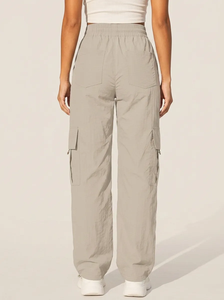 High-Rise Drawstring Breathable Casual Breathable Cargo Pants