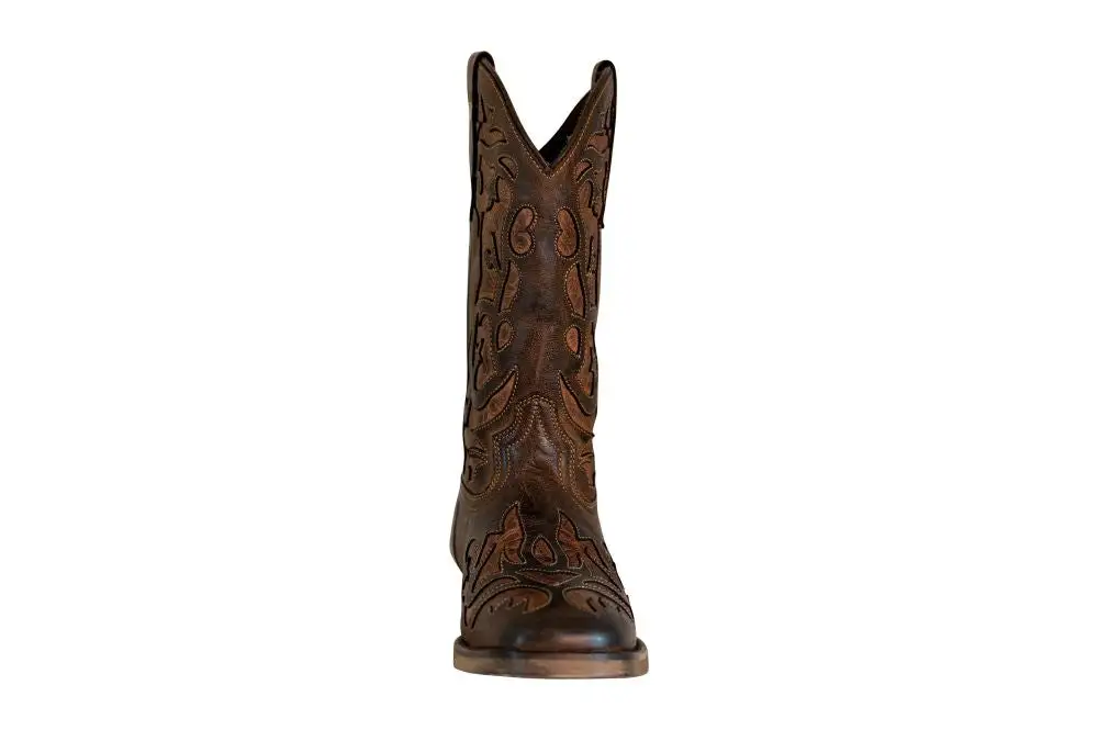 Rugged Men's Western Boots With Round Toe