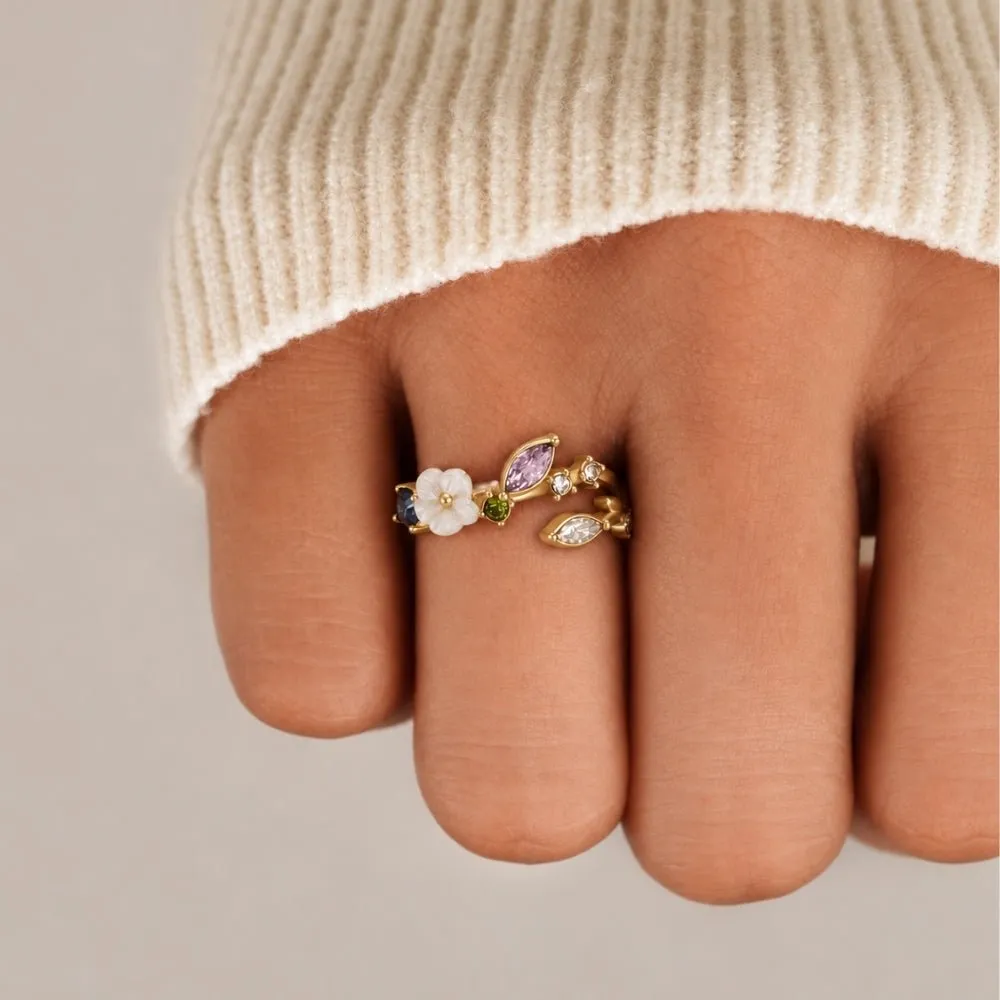 Floral Adjustable Ring