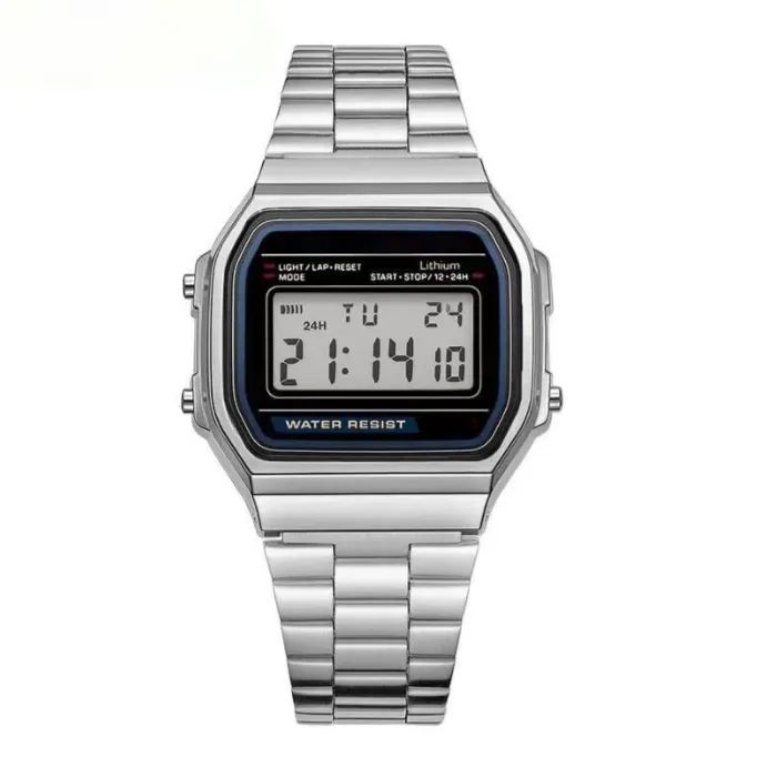 Hot Selling Retro Digital Display Sports Electronic Watch, Multi-Function with Chronograph, Alarm & Color Lights for Students
