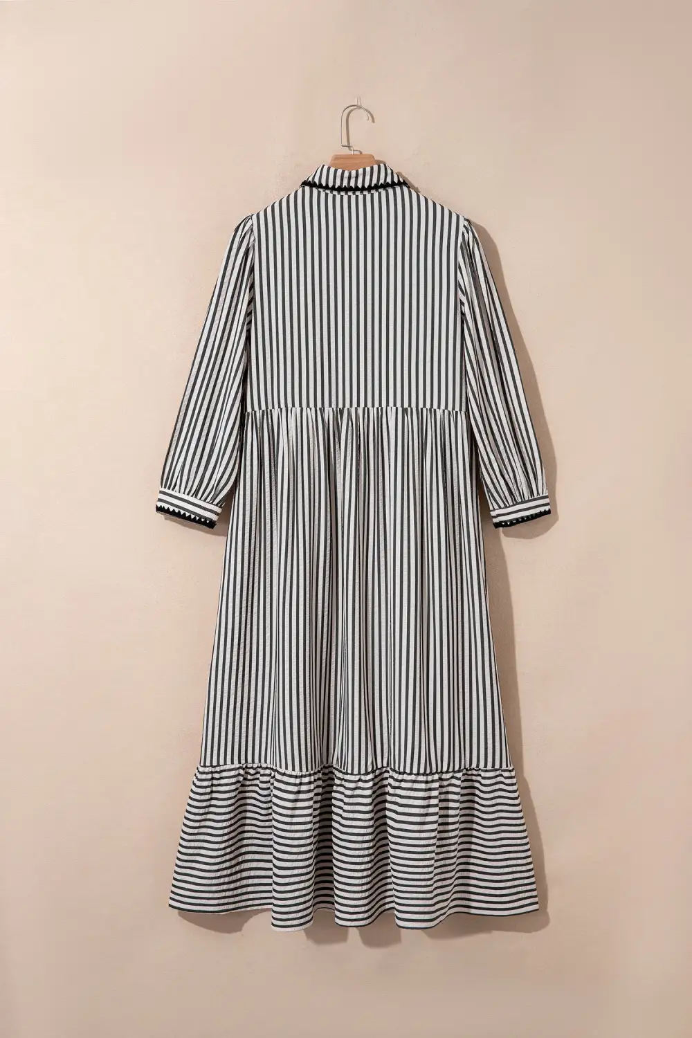 Striped Half Button Dress Casual