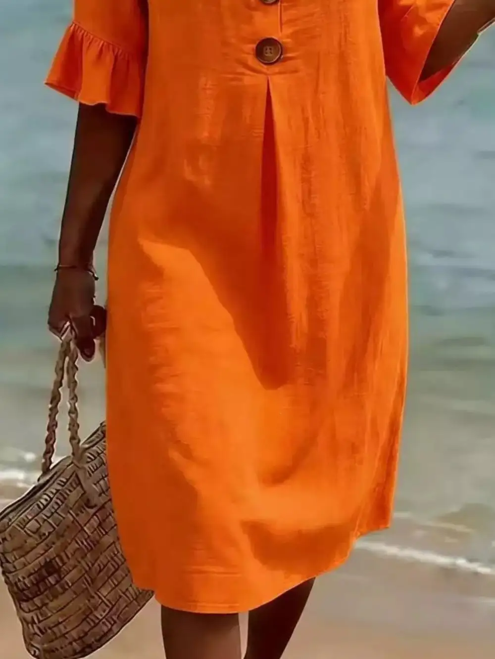 Button Dress Casual