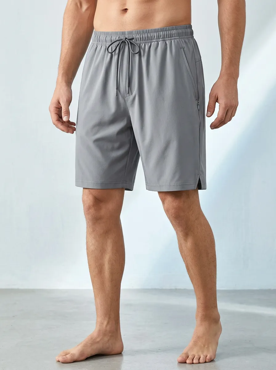 Clean-Line Ice-Silk Casual Stretch Shorts