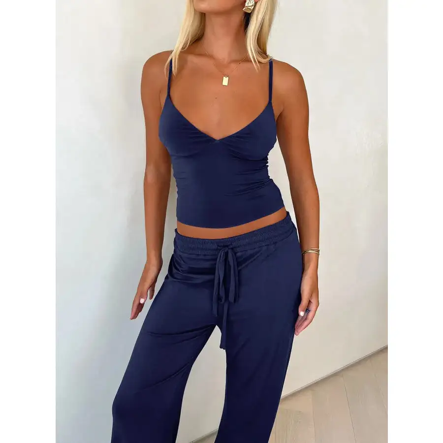 V Neck Cami and Pants Set