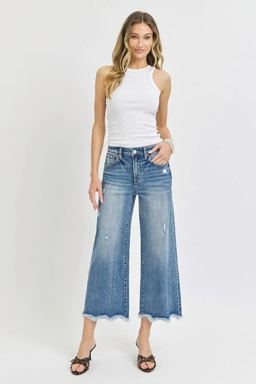 Relaxed Elastic Waist Denim Jeans