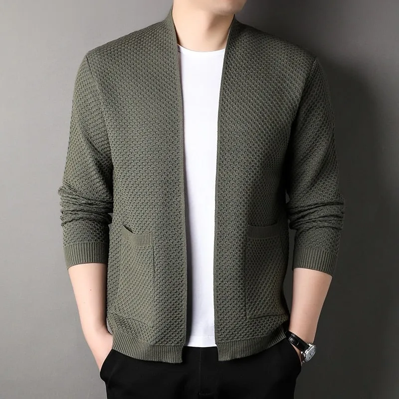 Slim Fit Knitted Cardigan with Pockets
