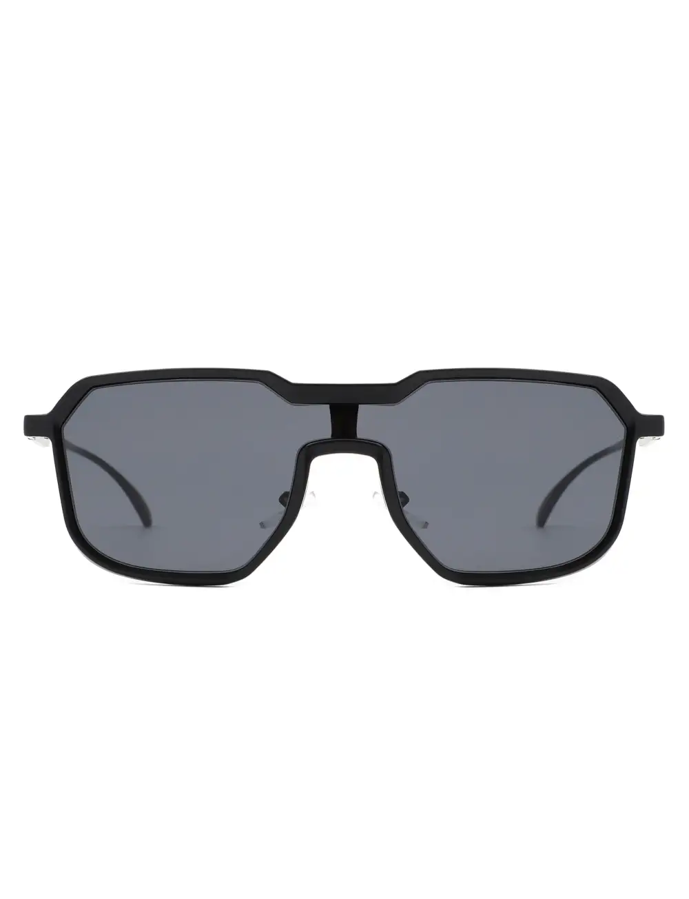 Matte Square Geometric Frame Sunglasses