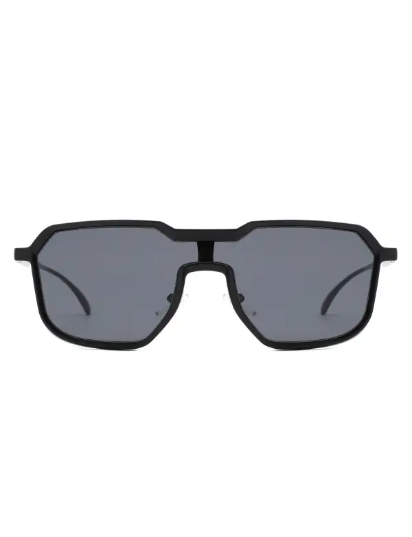 Matte Square Geometric Frame Sunglasses
