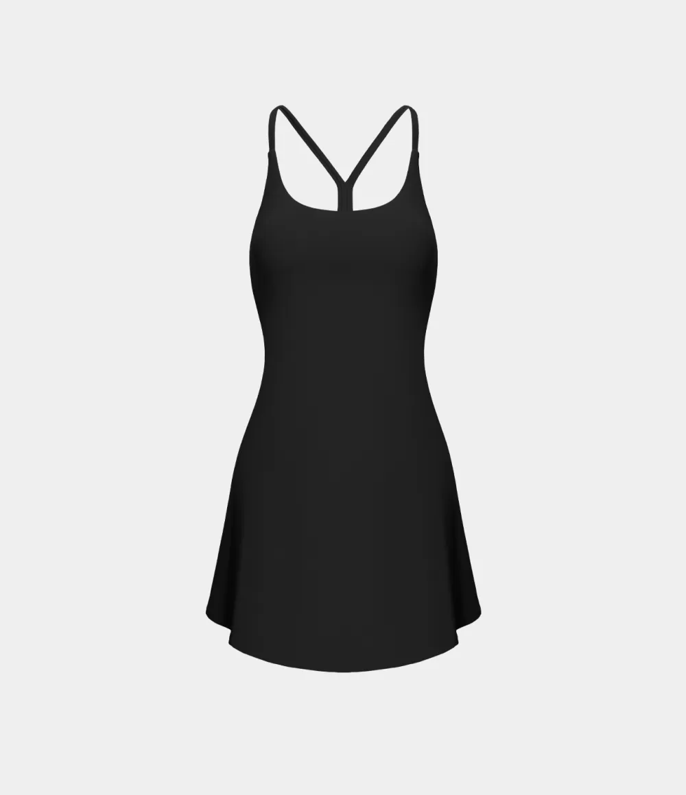 Softlyzero Airy Backless Cut Out 2-in-1 Pocket Cool Touch Mini Activity Dress