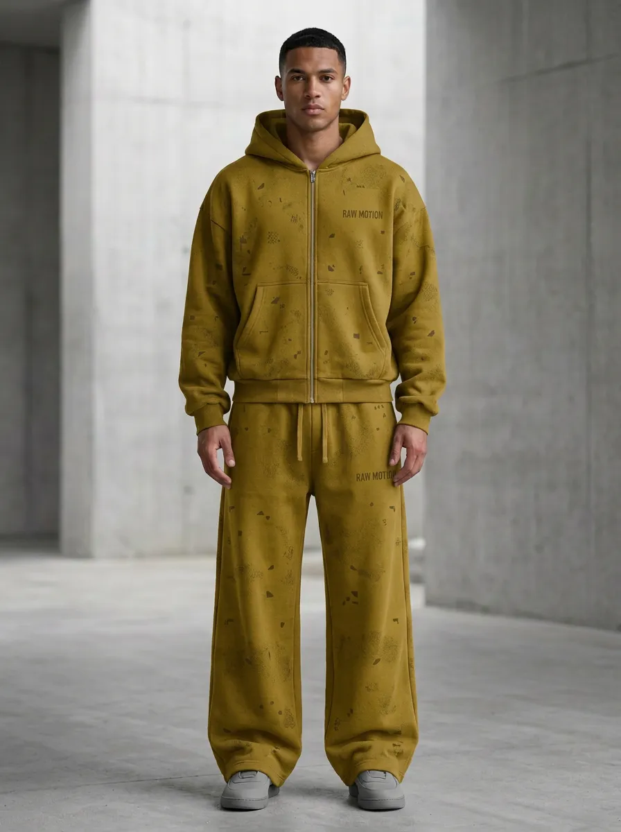 Coordinated Tracksuit Geometric Men's Two-Piece Tracksuit