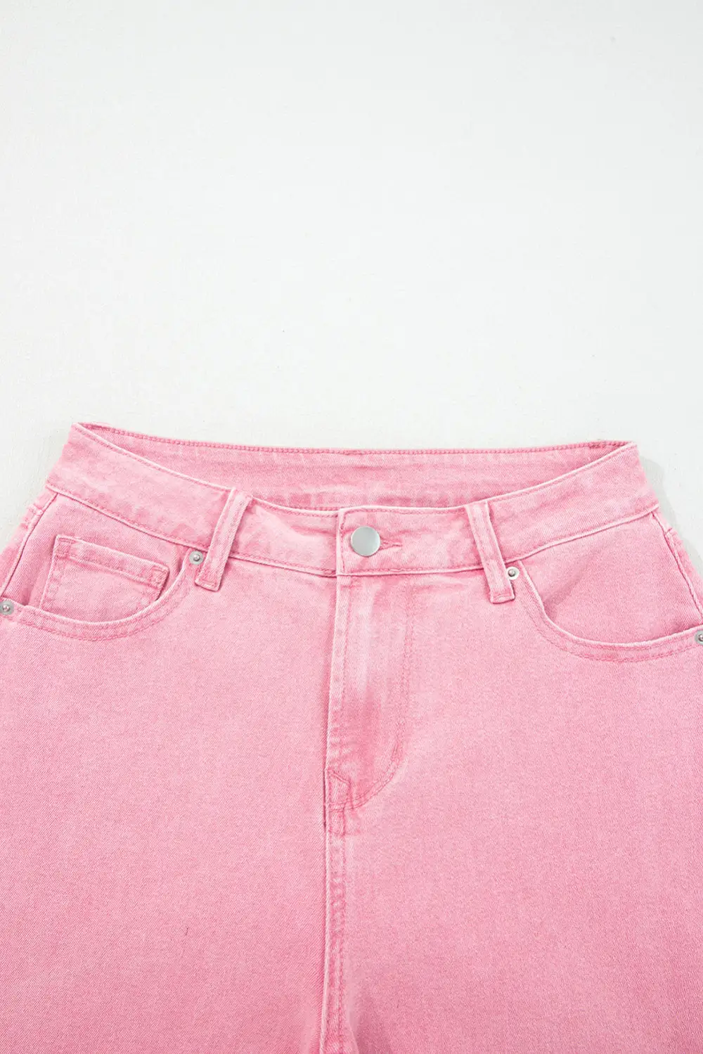 Polished High Waist Wide Leg Washed Denim Jeans