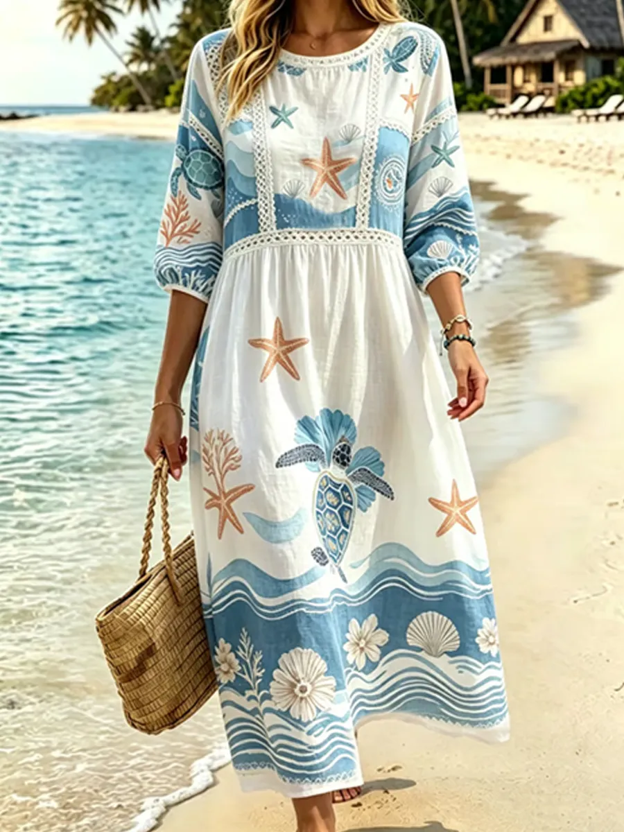 Women'S Turtle Holiday Printed Dress