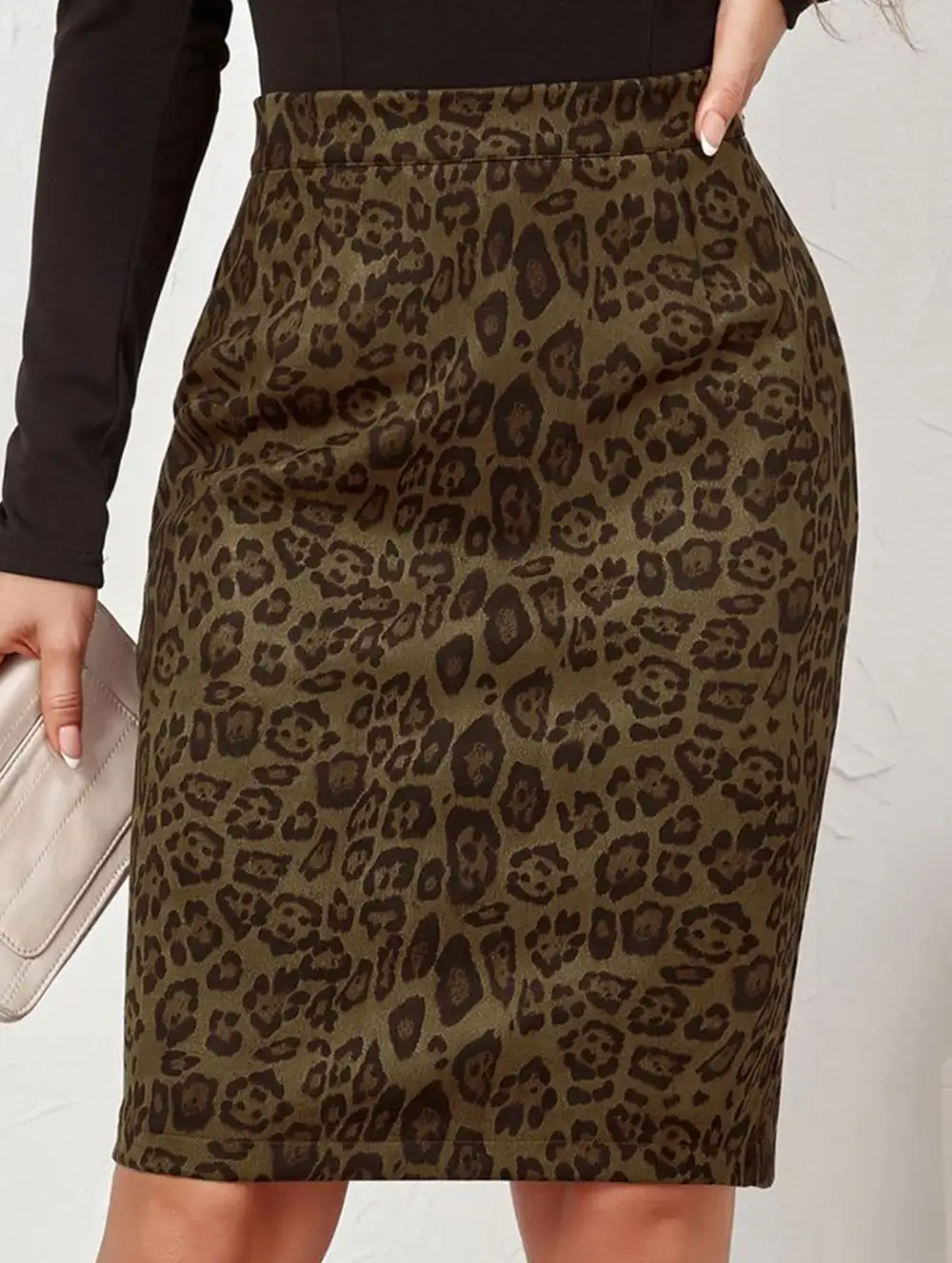Leopard Print Midi Skirt