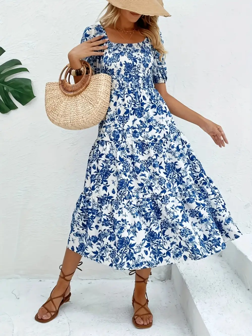 Collared Floral Woven Maxi Dress