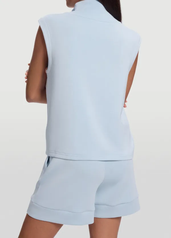 High Neck Sleeveless Half-Zip Pullover
