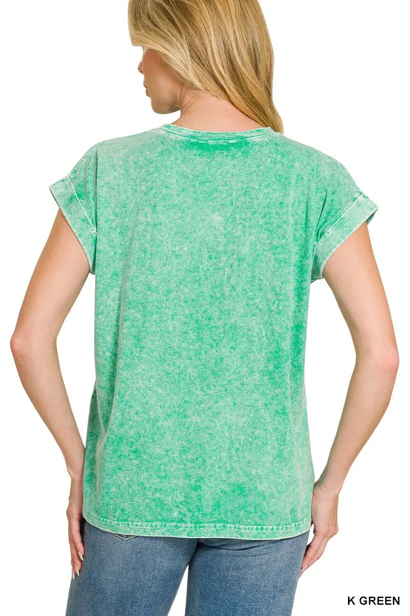 Snow Washed Cuffed Short Sleeve Tee