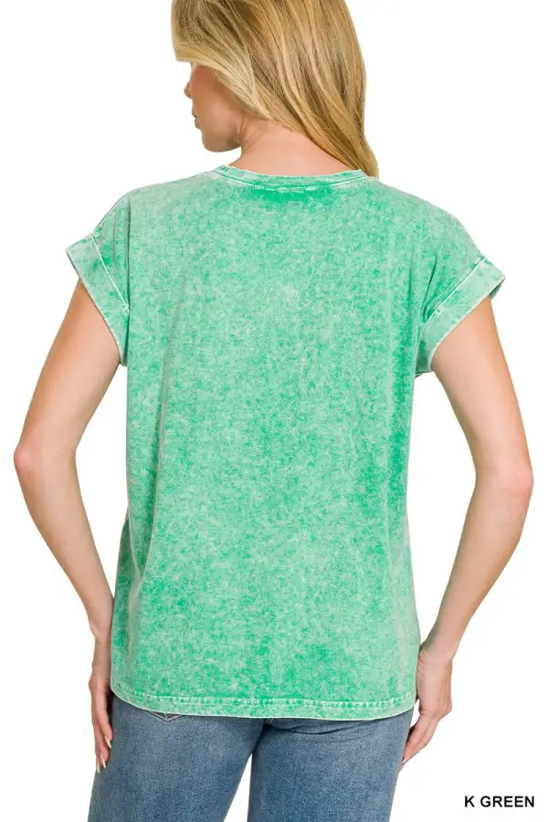 Snow Washed Cuffed Short Sleeve Tee