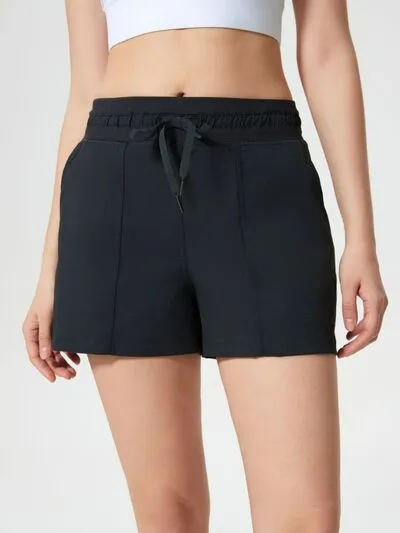 Drawstring Active Shorts With Pockets
