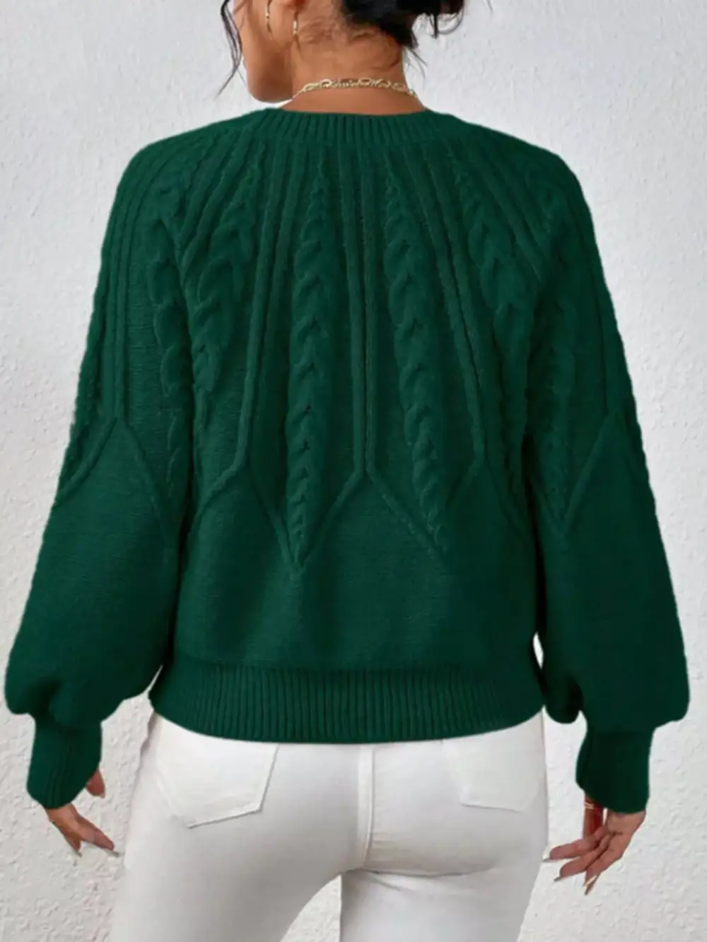 Essential Long Sleeve Cable Knit Sweater