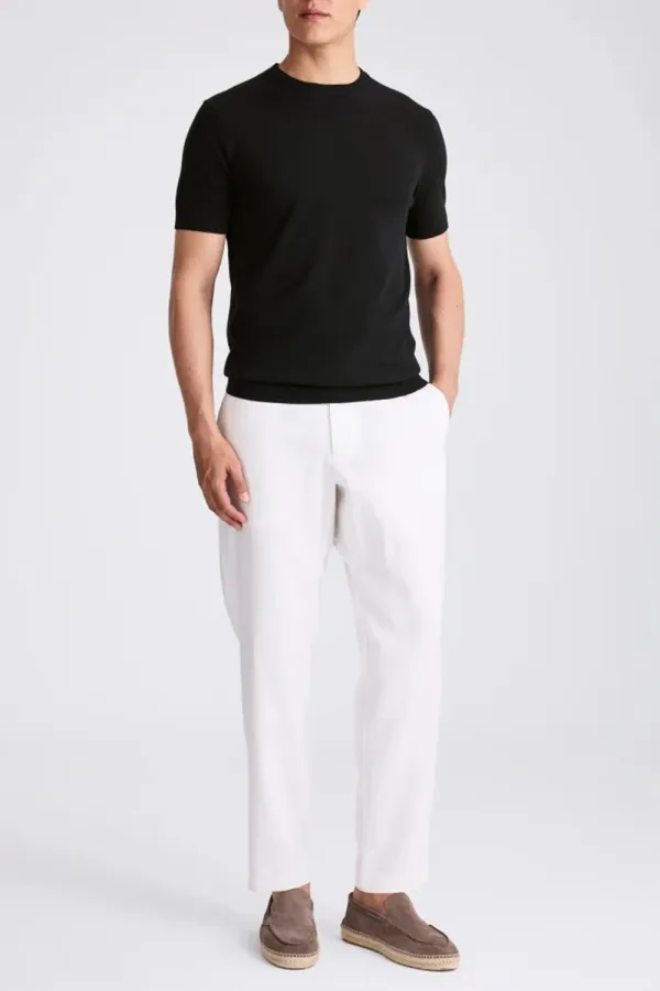 Men's Black Linen-Blend T-Shirt