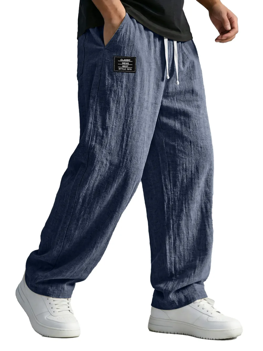 Cotton Linen Seamed Detail Trousers