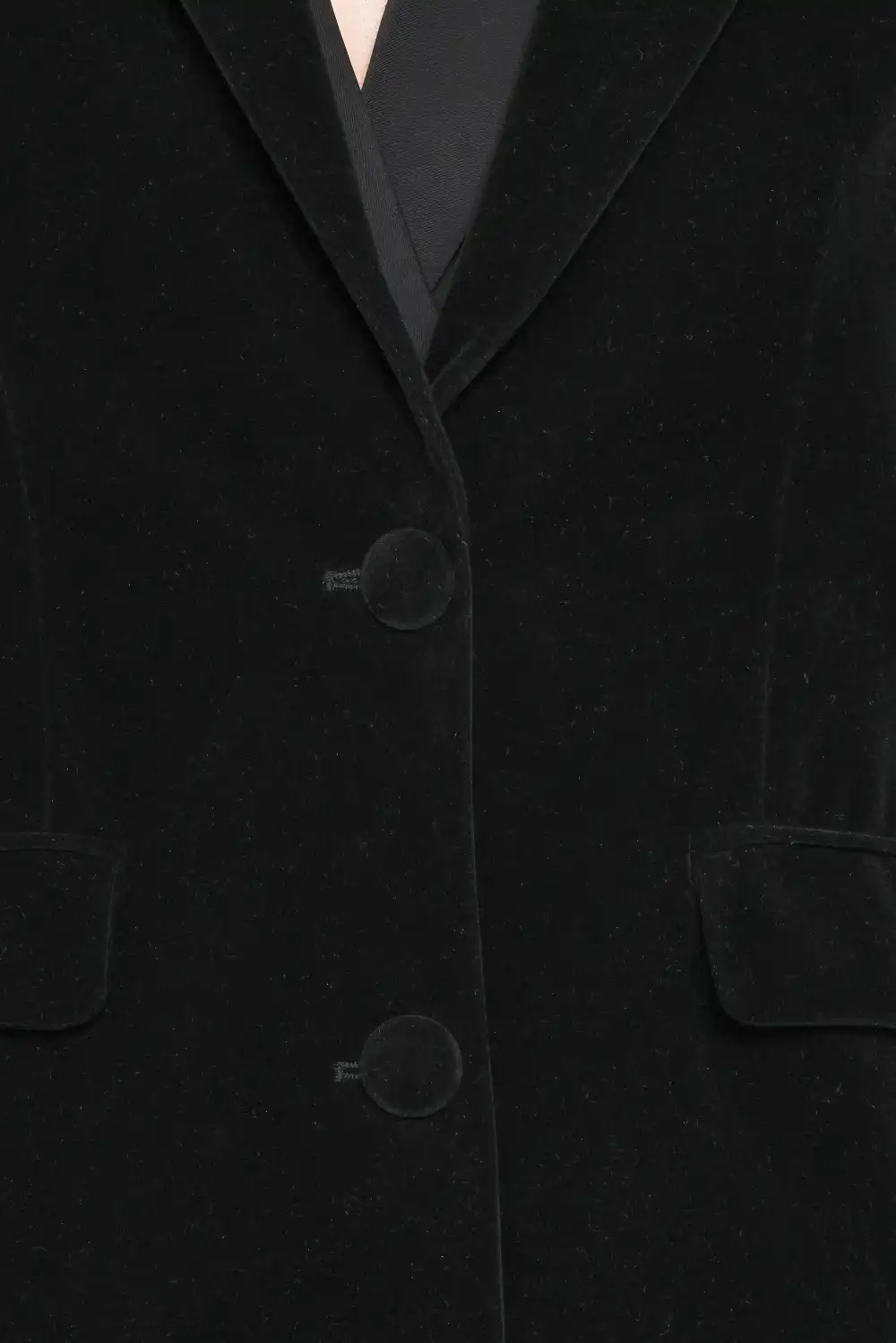 Notched Collar Velvet Blazer