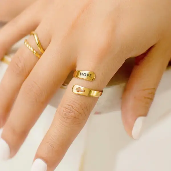 Dainty Cross Statement Ring
