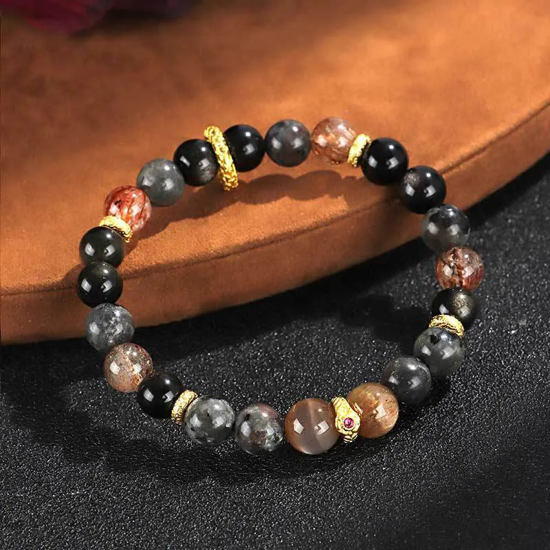 Sun Stone Lava Rock Bracelet